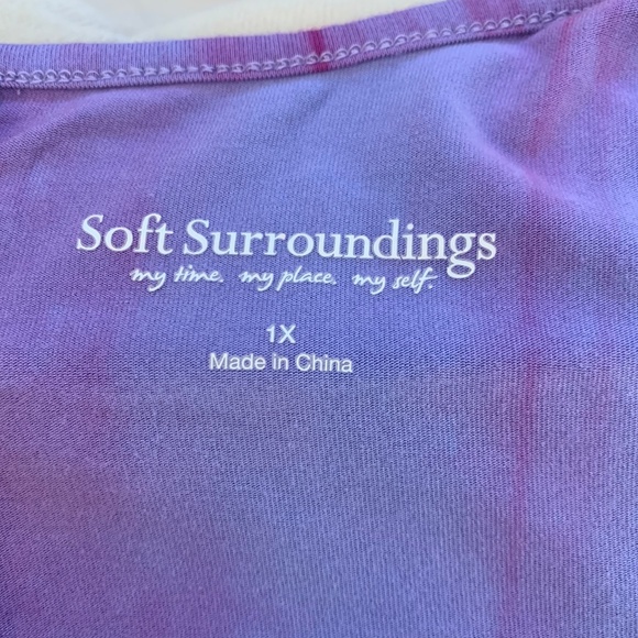 Soft Surroundings open shoulder tie dye tunic - Picture 6 of 7